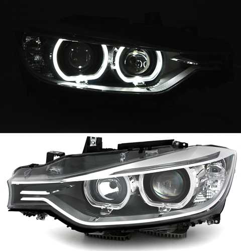 Ãpticas angel eyes para BMW Série 3 F30 + F31 Look-Xénon